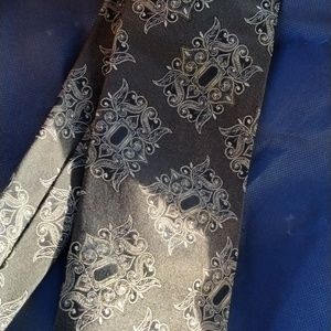 Guy Laroche Diffusion Designer Tie Charcoal Baroque design